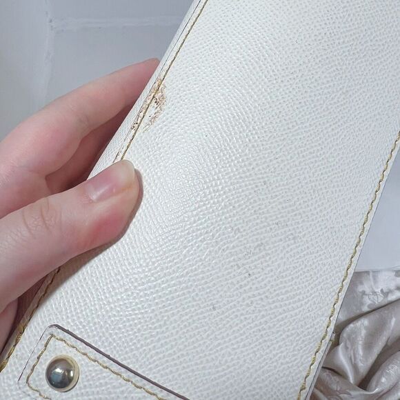 Dooney & Bourke Saffiano Pebble Grain Small Lexington White Leather Tote Bag - Picture 10 of 10